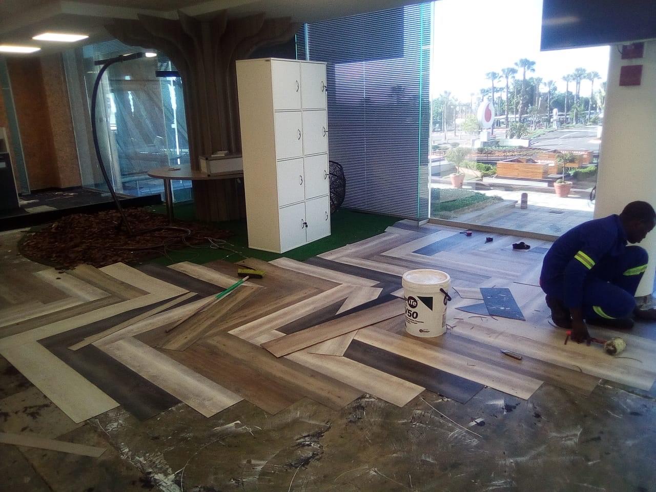 Herringbone Vinyl Flooring — Commercial Project