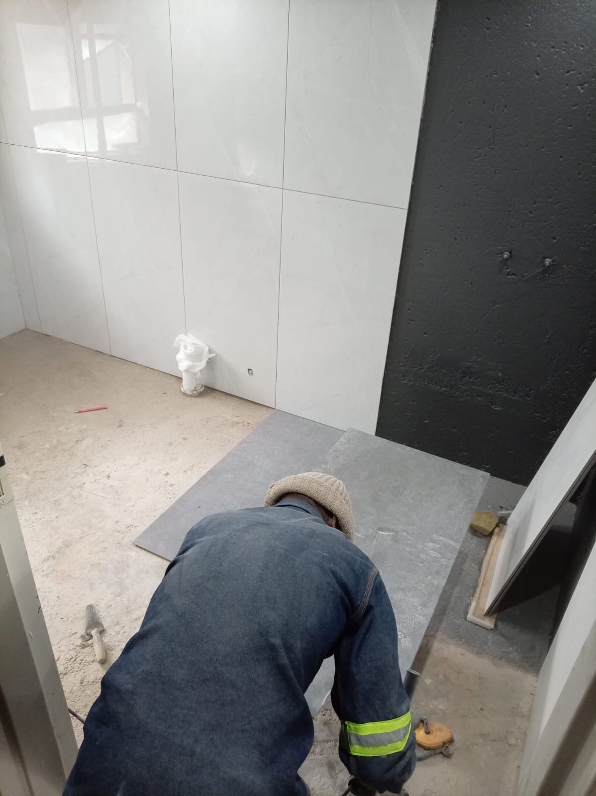 Bathroom Tiling in Progress