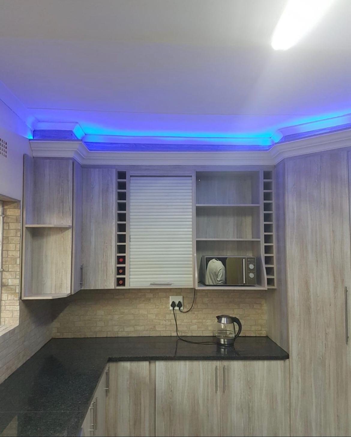 Custom Kitchen Cabinetry with LED Ceiling